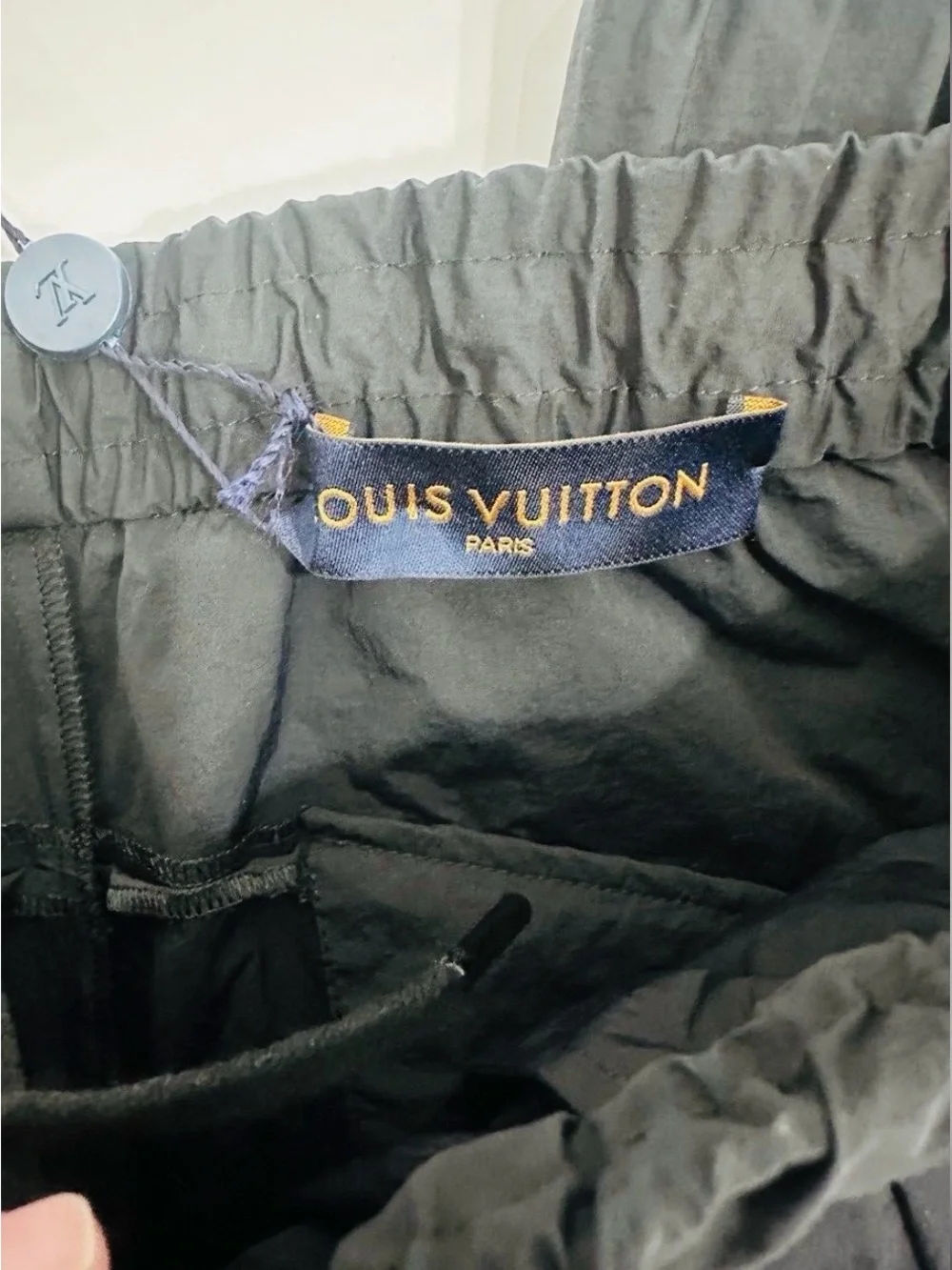 Louis Vuitton Men’s Dark Blue Elastic-Waist Joggers